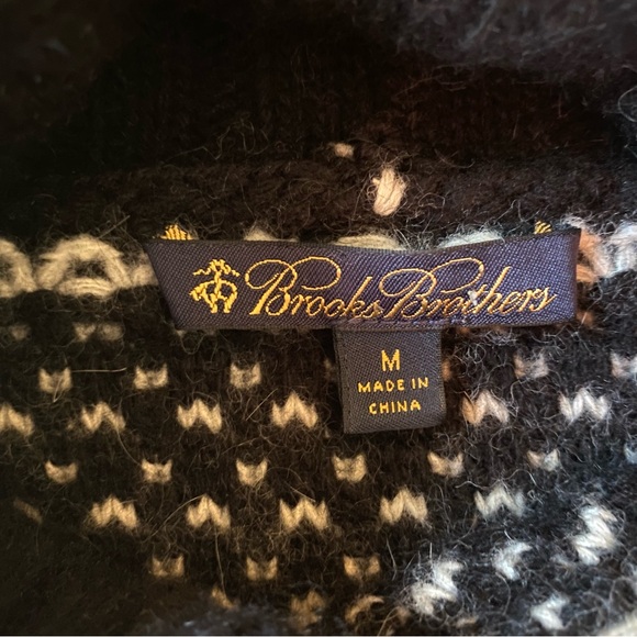 Brooks Brothers M wool/angora black and ivory sweater. - Picture 6 of 7